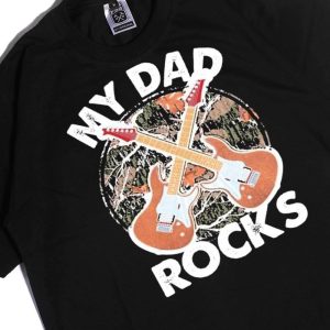 Men Tee My Dad Rocks Rocker Father Rock And Roll Papa Daddy Music Tee Shirt Hoodie