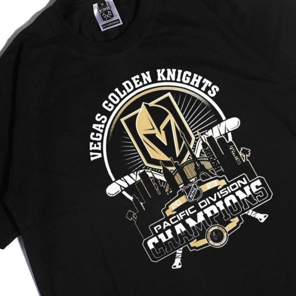 Nhl Vegas Golden Knights Pacific Division Champions Skyline 2023 Ladies Tee Shirt
