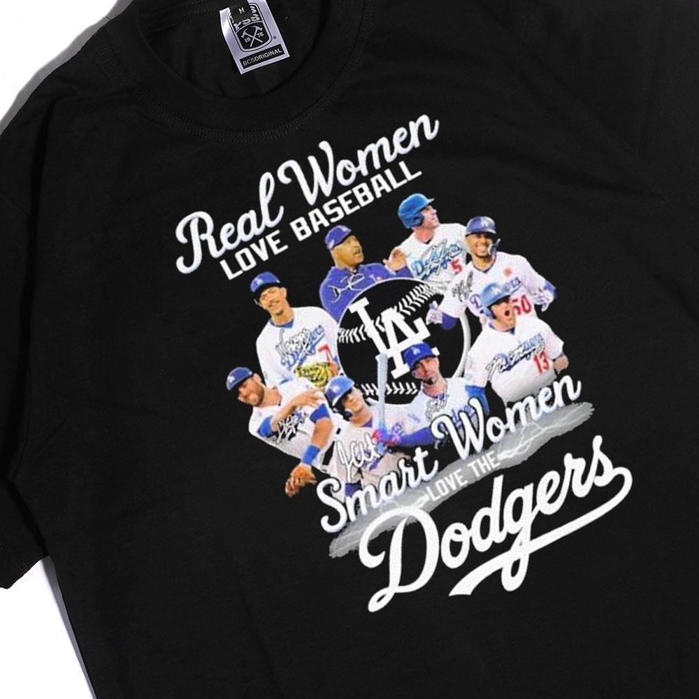 Real Women Love Baseball Smart Women Love The La Dodgers 2023 Signatures Shirt, Hoodie