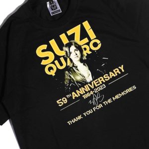 Men Tee Suzi Quatro 59th Anniversary 1964 2023 Thank You For The Memories Signatures Ladies Tee Shirt