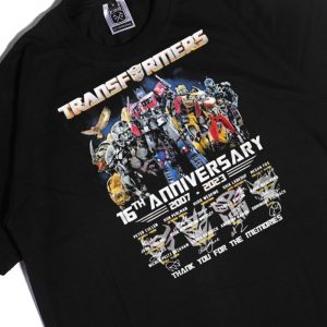 Men Tee Transformers 16th Anniversary 2007 2023 Thank You For The Memories Shirt