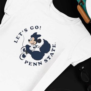 Unisex T shirt Penn State Disney Minnie Mouse Cheer Lets Go Penn State Shirt