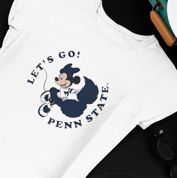 Penn State Disney Minnie Mouse Cheer Lets Go Penn State Shirt