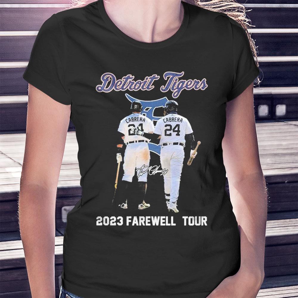 24 Miguel Cabrera Detroit Tigers 2023 Farewell Tour Signature Ladies Tee Shirt