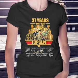 woman shirt 37 Years Anniversary Top Gun Characters 1986 2023 Signatures Ladies Tee Shirt