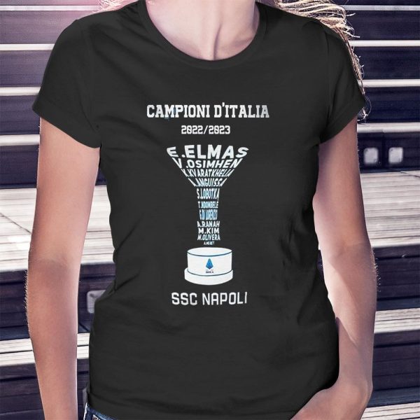 Campioni Ditalia Ssc Napoli Players 2022 2023 Ladies Tee Shirt