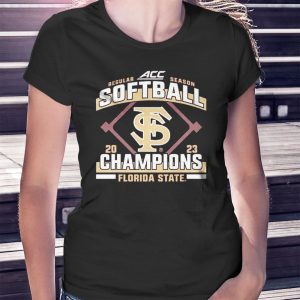 woman shirt Florida State 2023 Seminoles Acc Softball Regular Season Champions Ladies Tee Shirt