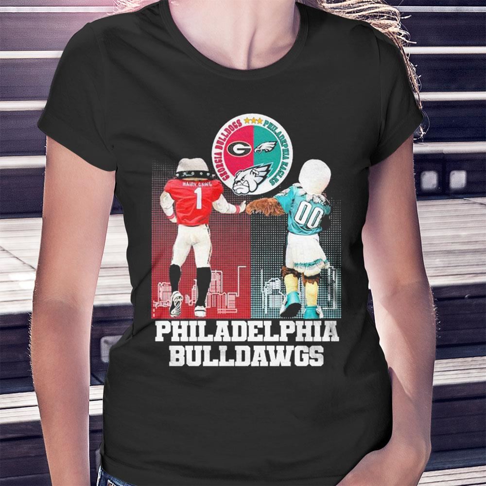 Hairy Dawg And Swoop Philadelphia Bulldawgs Ladies Tee Shirt