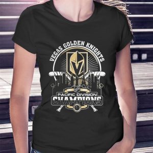 woman shirt Nhl Vegas Golden Knights Pacific Division Champions Skyline 2023 Ladies Tee Shirt
