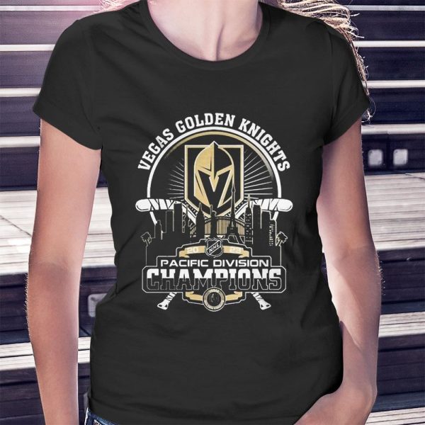 Nhl Vegas Golden Knights Pacific Division Champions Skyline 2023 Ladies Tee Shirt