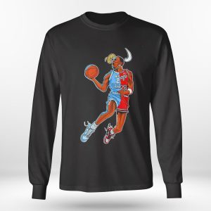 Longsleeve shirt Michael Jordan Half North Carolina Tar Heels And Half Chicago Bulls T Shirt Hoodie