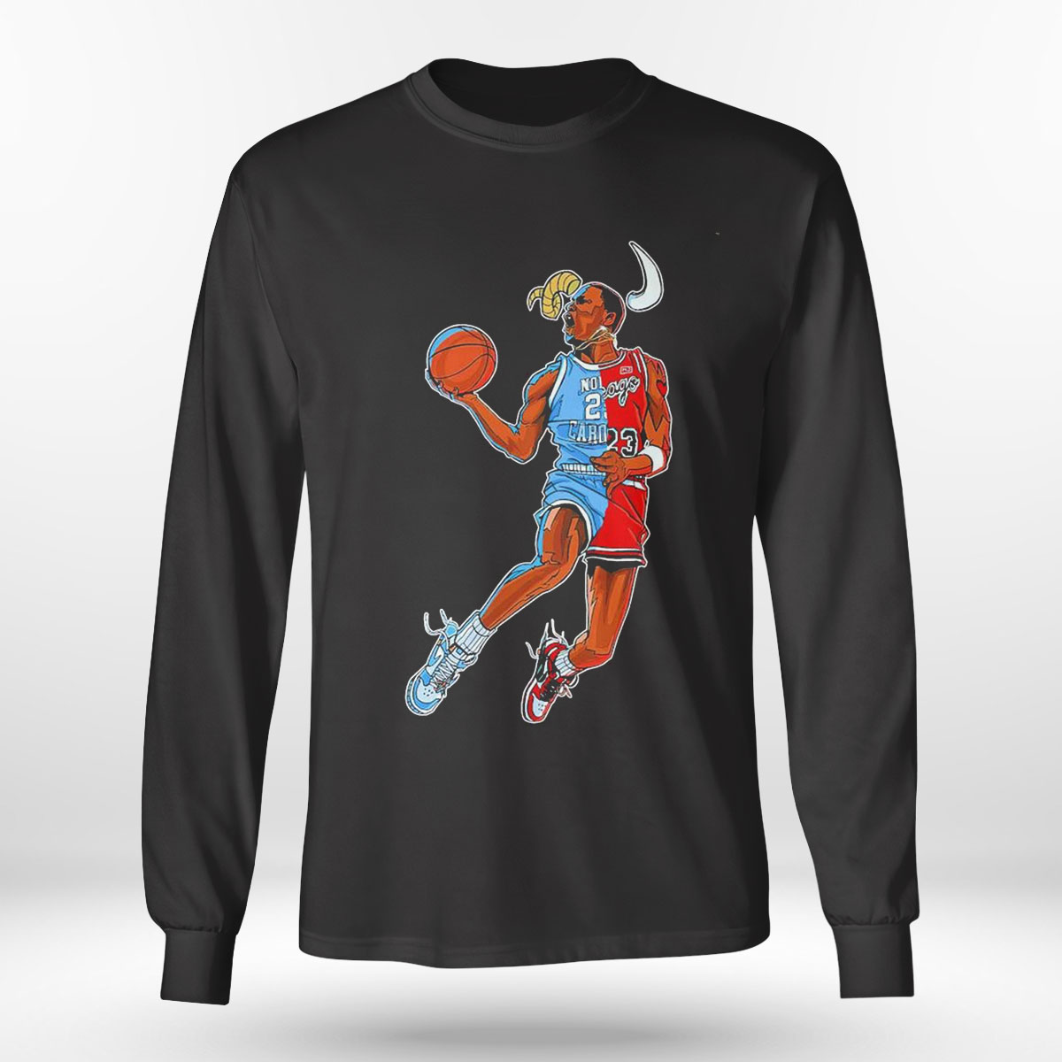 Michael Jordan Half North Carolina Tar Heels And Half Chicago Bulls T-Shirt, Hoodie