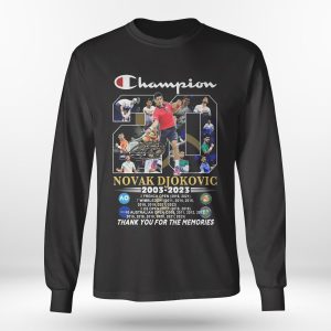 Longsleeve shirt Novak Djokovic 2003 2023 Champion Thank You For The Memories Signature Shirt