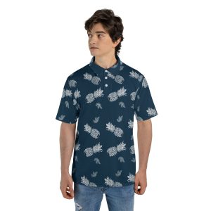 Polo Shirt front Rickie Fowler Golf Edition Islands Pineapple Hawaiian Shirt