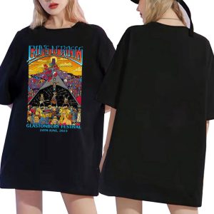 black shirt 2 Guns N Roses Glastonbury Festival 2023 Uk Tour Shirt