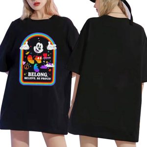 black shirt 2 Mickey Pride Belong Believe Be Proud T Shirt