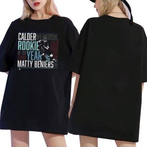 black shirt 2 Official Matty Beniers Seattle Kraken 2023 Calder Trophy Winner T T Shirt 2