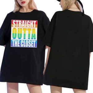 black shirt 2 Straight Outta The Closet Pride T Shirt
