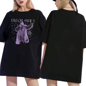 black shirt 2 Taylor Swift The Eras Tour Live Stars Shirt