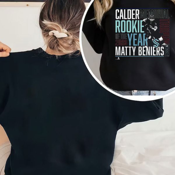 Official Matty Beniers Seattle Kraken 2023 Calder Trophy Winner T T-Shirt 2