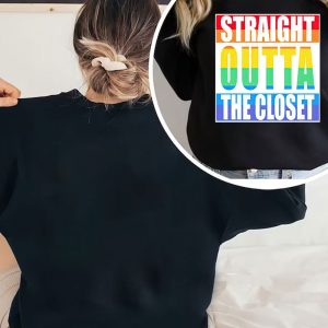 black sweatshirt Straight Outta The Closet Pride T Shirt