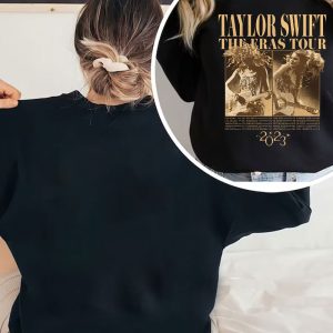 black sweatshirt Taylor Swift The Eras Tour Fearless Album T Shirt back