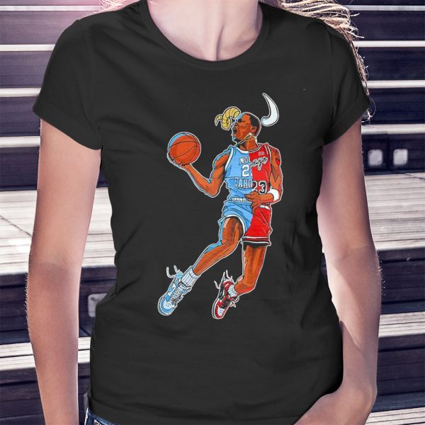 Michael Jordan Half North Carolina Tar Heels And Half Chicago Bulls T-Shirt, Hoodie