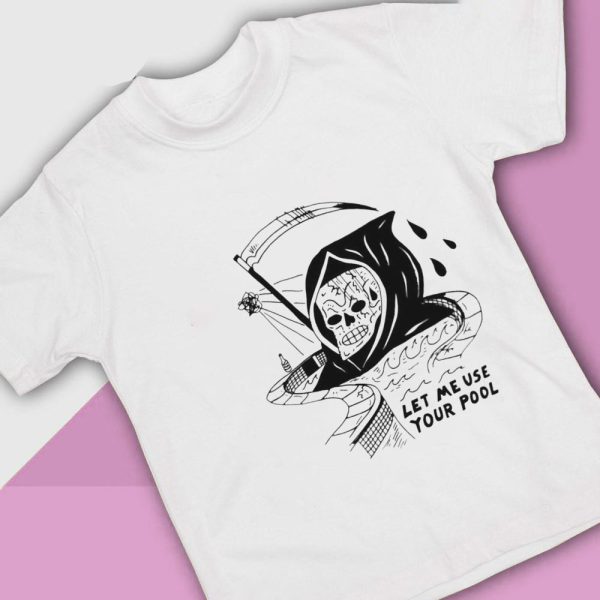 Grim Reaper Let Me Use Your Pool T-Shirt, Ladies Tee