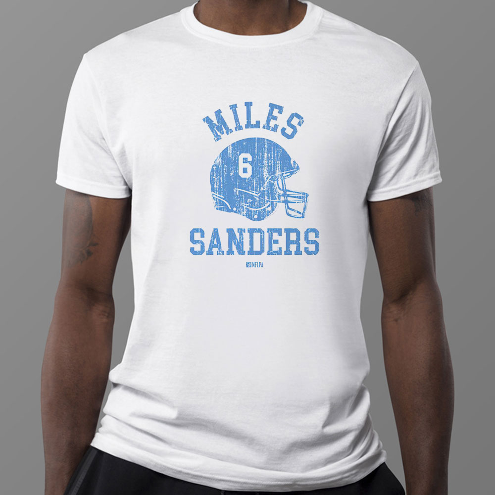 Miles Sanders Carolina Helmet Shirt, Ladies Tee