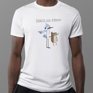 1 Mordecai And Rigby Pointing Regular Show Shirt Ladies Tee