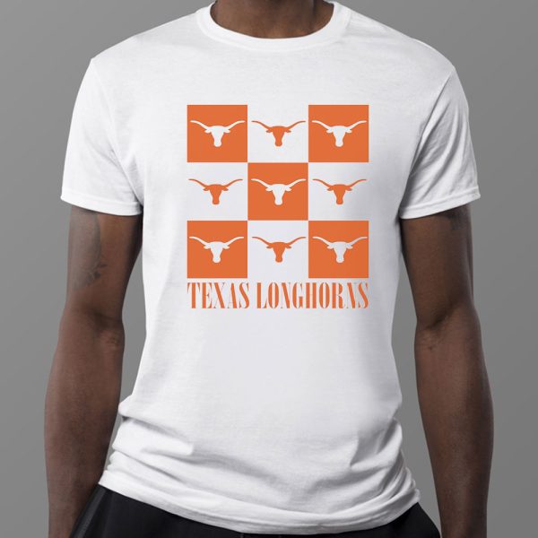 Texas Longhorns Checkerboard Logo Shirt, Ladies Tee