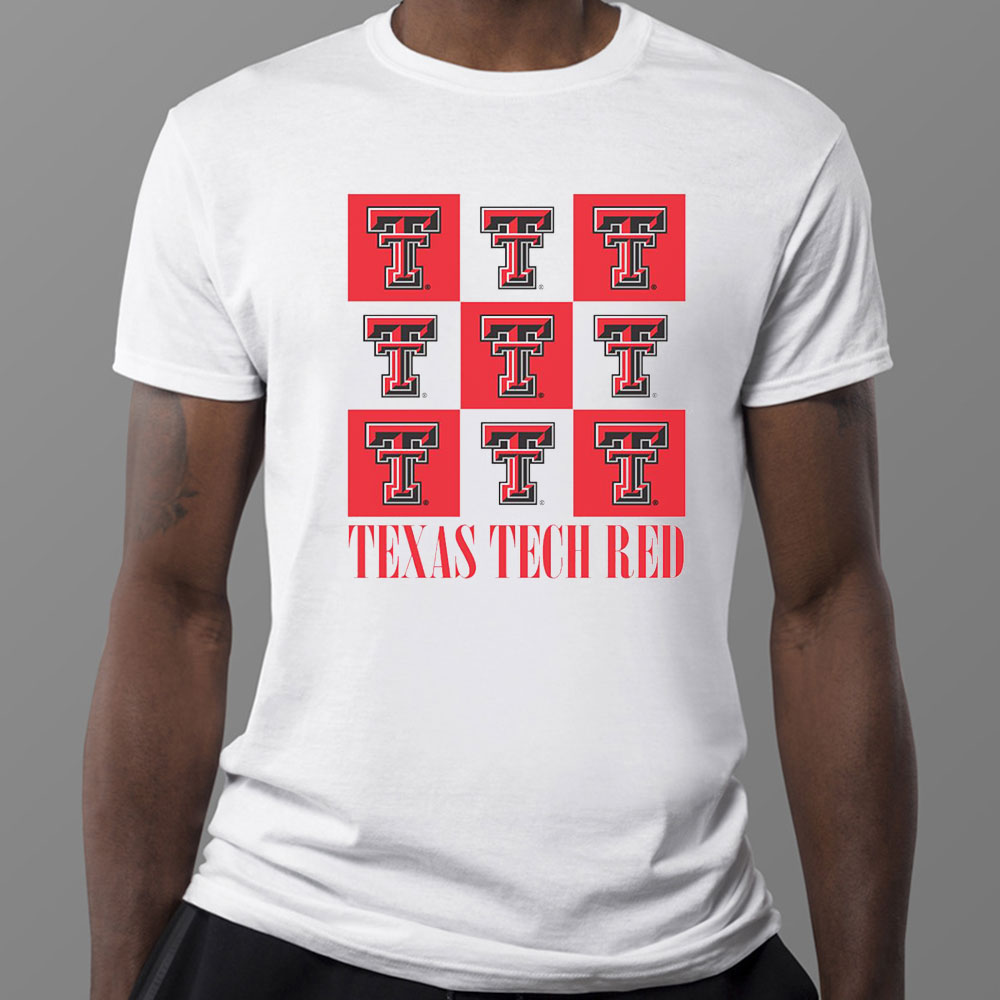 Texas Tech Red Checkerboard Logo Shirt, Ladies Tee
