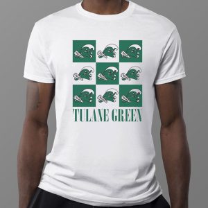 1 Tulane Green Wave Checkerboard Logo Shirt Ladies Tee