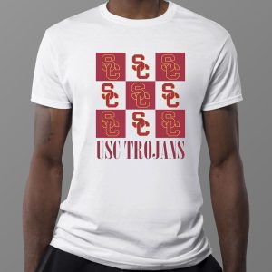 1 Usc Trojans Checkerboard Logo Shirt Ladies Tee