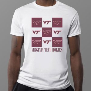 1 Virginia Tech Hokies Checkerboard Logo Shirt Ladies Tee