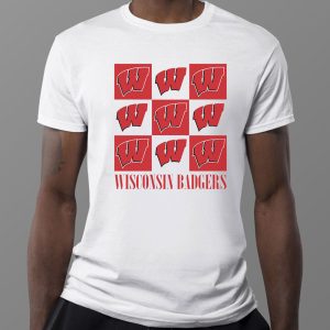 1 Wisconsin Badgers Checkerboard Logo Shirt Ladies Tee