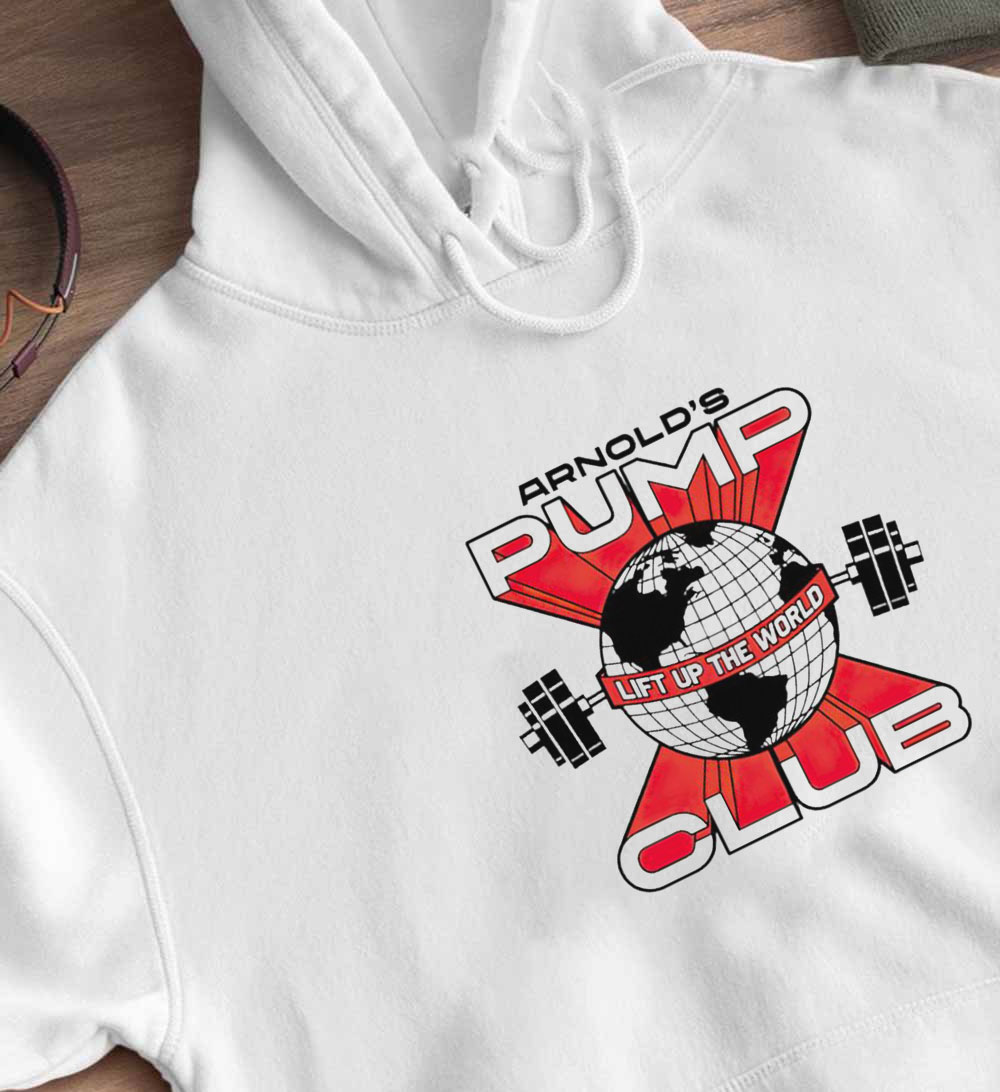 Arnolds Pump Club Shirt Lift Up The World Ladies Tee