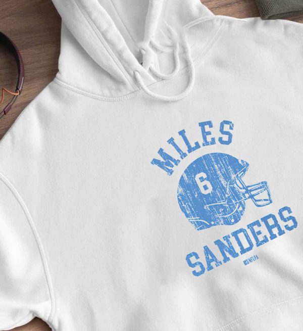 Miles Sanders Carolina Helmet Shirt, Ladies Tee