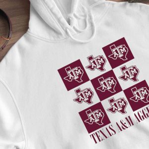 2 Texas A M Aggies Checkerboard Logo Shirt Ladies Tee