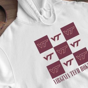 2 Virginia Tech Hokies Checkerboard Logo Shirt Ladies Tee