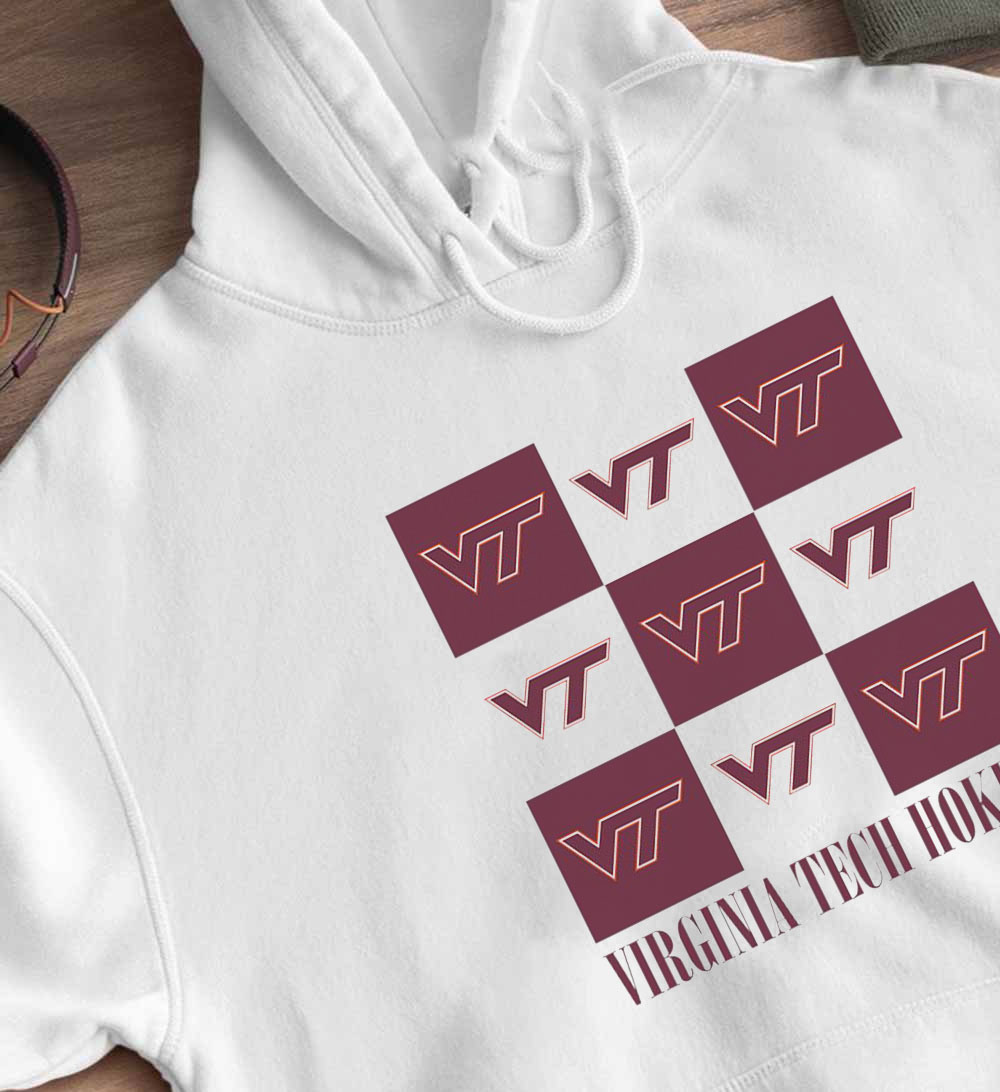 Virginia Tech Hokies Checkerboard Logo Shirt, Ladies Tee