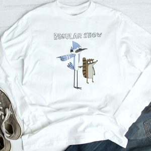 3 Mordecai And Rigby Pointing Regular Show Shirt Ladies Tee