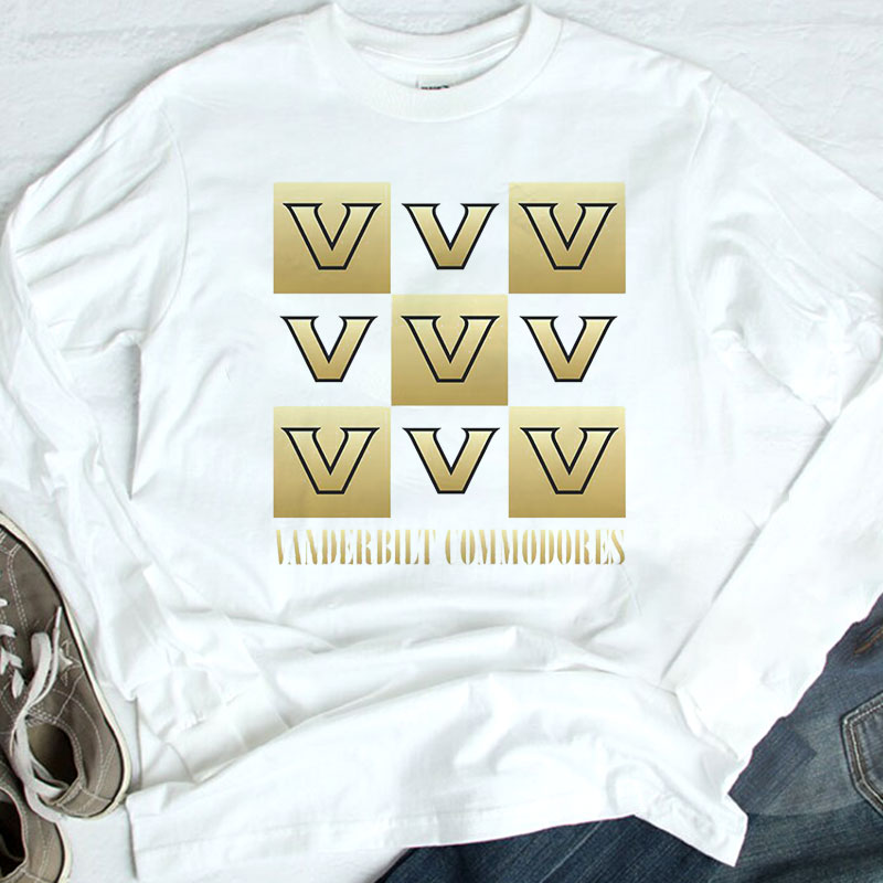 Vanderbilt Commodores Checkerboard Logo Shirt, Ladies Tee