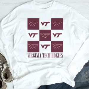 3 Virginia Tech Hokies Checkerboard Logo Shirt Ladies Tee