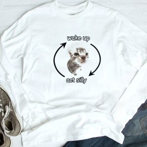 3 Wake Up Act Silly Cat T Shirt Ladies Tee