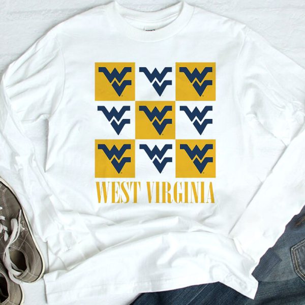 West Virginia Checkerboard Logo Shirt, Ladies Tee