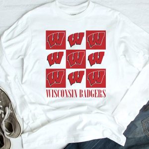 3 Wisconsin Badgers Checkerboard Logo Shirt Ladies Tee
