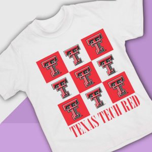 4 Texas Tech Red Checkerboard Logo Shirt Ladies Tee