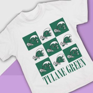 4 Tulane Green Wave Checkerboard Logo Shirt Ladies Tee