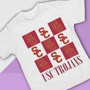 4 Usc Trojans Checkerboard Logo Shirt Ladies Tee